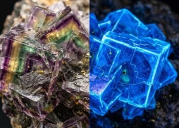 Esqueça o quartzo e o cristal, pois esta gema brilha sob luz negra e exibe todas as cores do arco-íris, sendo o arco-íris da química