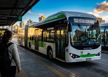 Com 18 metros de comprimento o elétrico BYD K11M transporta 120 passageiros e roda 250 km por carga com baterias de ferro-lítio recarregadas em apenas 3 horas