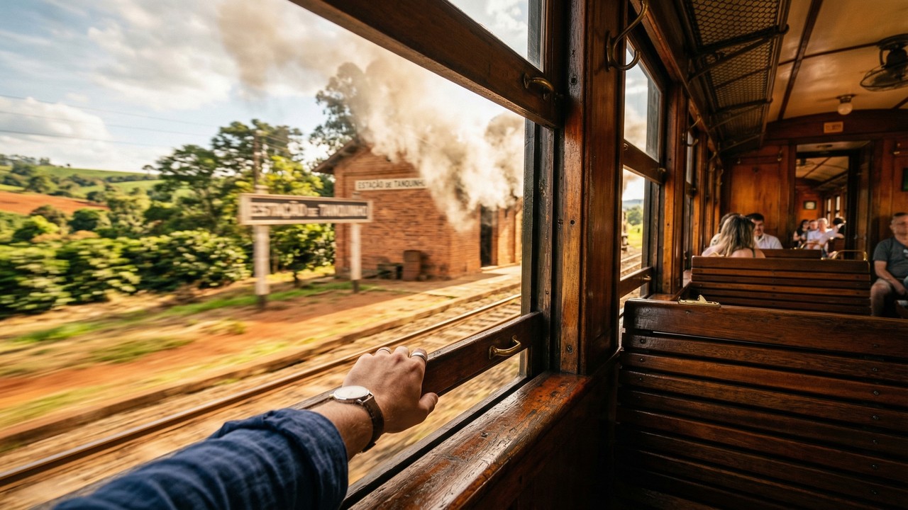 O autêntico trem do século 19 que percorre 24 quilômetros pelo interior paulista e esconde um jantar de luxo sobre os trilhos