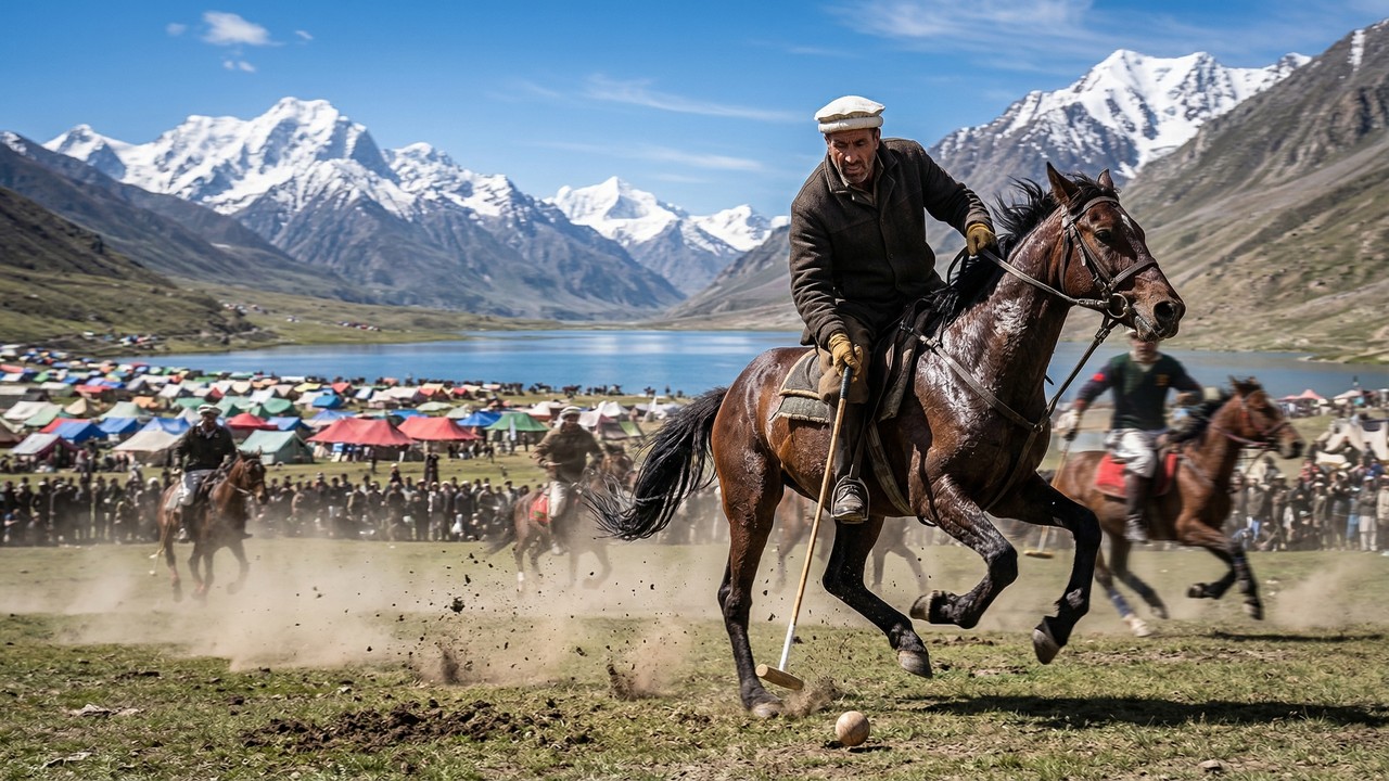 A estrada no Paquistão atinge 3.700 metros de altitude; famosa por seu campo de polo, a Shandur Pass é conhecida como o teto do mundo no Hindu Kush