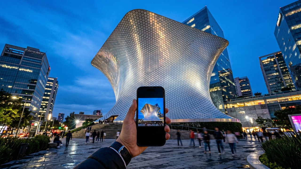 Com 46 metros de altura e 16 mil placas hexagonais de alumínio, o Museu Soumaya de 2011 tornou-se o maior ícone da arquitetura na Cidade do México