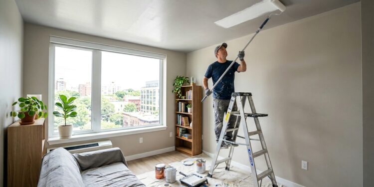 Pintar o teto com uma tinta exatamente 2 tons mais clara que a parede cria a ilusão imediata de um pé-direito até 30 centímetros mais alto na sua casa