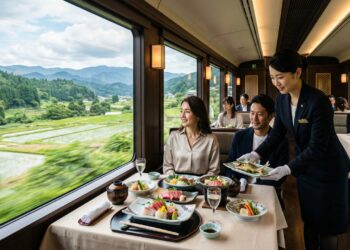 Esse trem no Japão combina culinária com paisagens rurais num só passeio