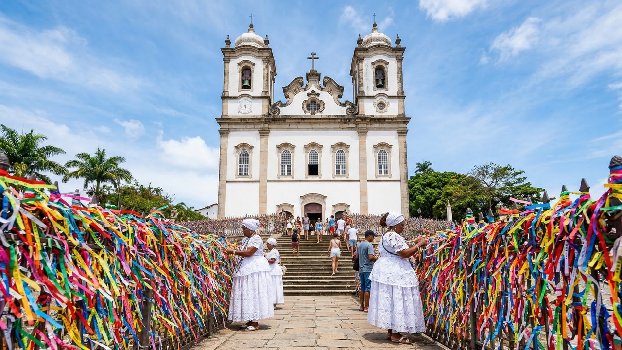Com sua fachada rococó de 1754 e as famosas grades de fitinhas, a Igreja do Bonfim tornou-se o maior centro de fé e sincretismo religioso da Bahia