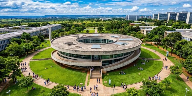 Com formato circular e 3 mil metros quadrados, o Beijódromo, projetado por Lelé em 2010, tornou-se o centro cultural e intelectual da UnB