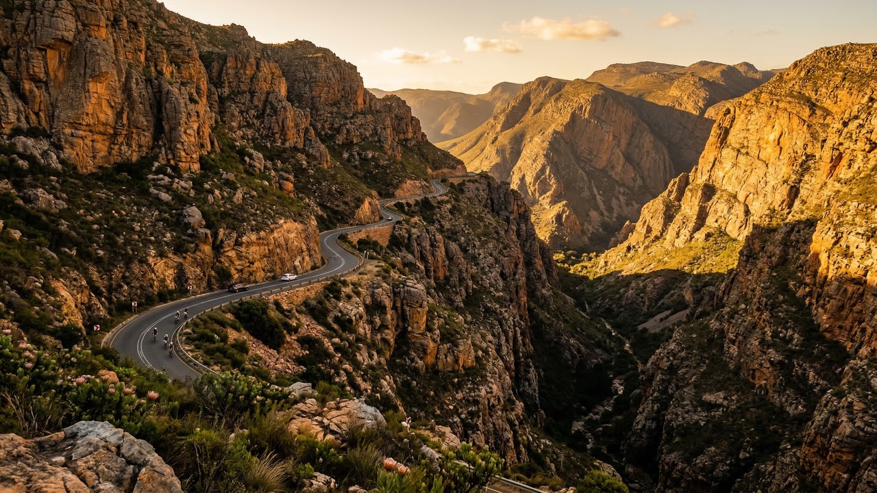 Estrada na África do Sul ganha fama por seus cânions, pois o trajeto de 13 km cruza as montanhas de Langeberg em um cenário selvagem de 1873