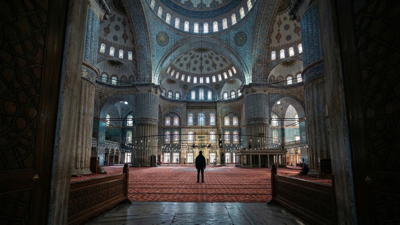 Com 20 mil azulejos azuis e 6 minaretes de 1616, a estrutura otomana virou o maior marco do horizonte e da fé de Istambul na Turquia