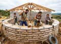 Família constrói casa usando apenas com sacos de terra do próprio terreno e técnica que dispensa cimento tradicional