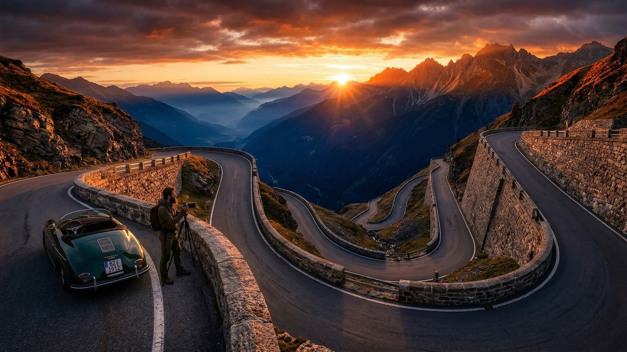 Estrada na Itália ganha fama por suas curvas a 2.094 metros de altitude, pois o trajeto de 1912 une os vales alpinos através de cenários monumentais