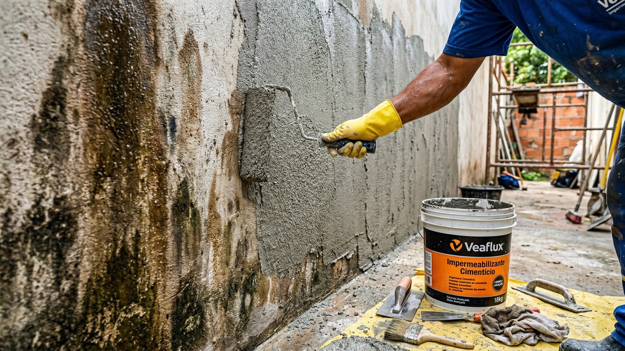 O segredo dos pedreiros para eliminar a infiltração da sua obra com um impermeabilizante de cimento por menos de R$ 800