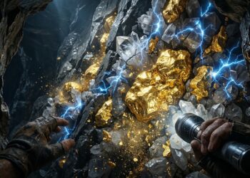 Geólogos descobrem como pepitas de ouro se formam durante terremotos graças a choque elétrico no quartzo
