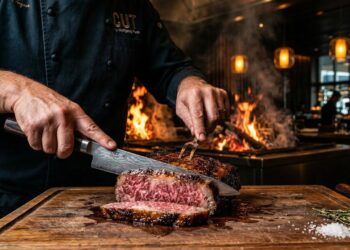 Com uma equipe de 23 chefs e o raro Wagyu A5 japonês, o restaurante CUT em Singapura atrai celebridades com uma operação de padrão Hollywoodiano