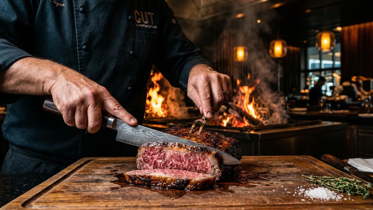 Com uma equipe de 23 chefs e o raro Wagyu A5 japonês, o restaurante CUT em Singapura atrai celebridades com uma operação de padrão Hollywoodiano