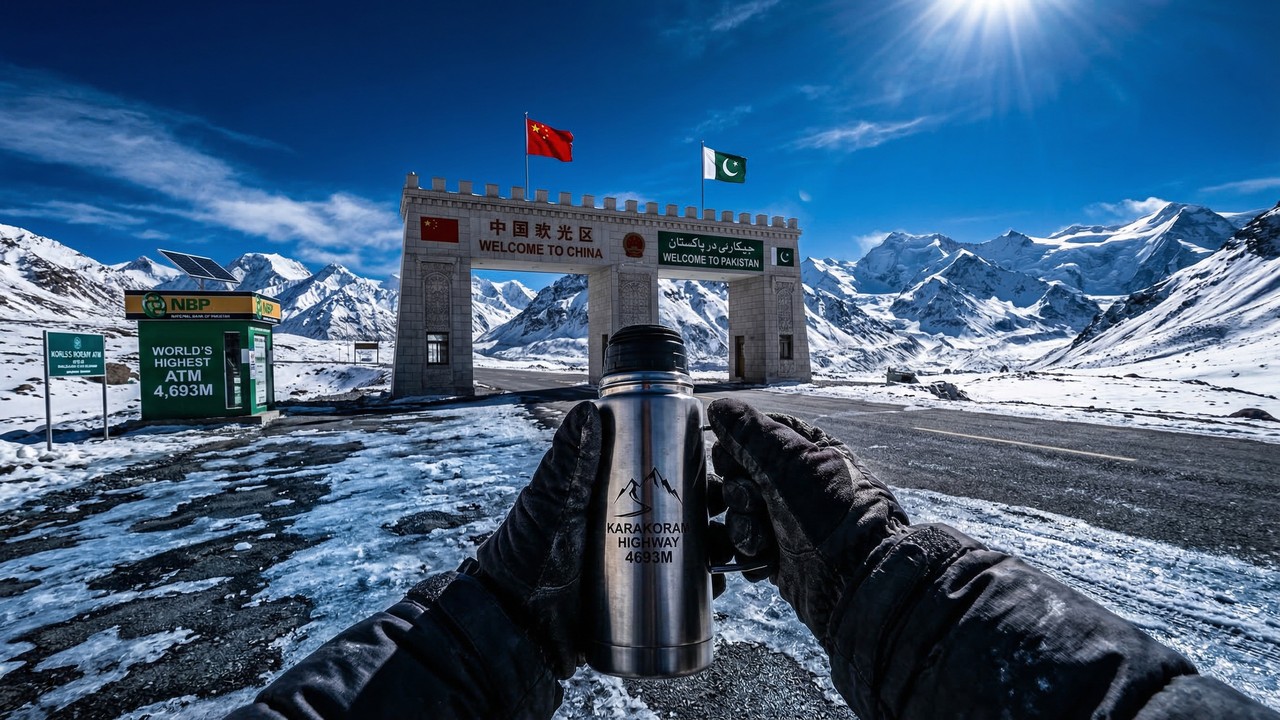Rodovia na fronteira da China ganha fama mundial, pois seus 4.693 metros de altitude formam a passagem asfaltada mais alta e gelada de todo o mundo