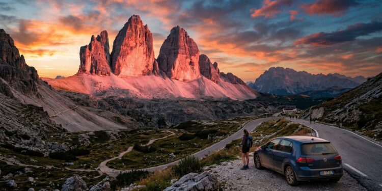 Estrada nas Dolomitas sobe a 2.333 metros de altitude, pois o trajeto de 7 km leva aos picos mais icônicos da Itália com vistas de tirar o fôlego