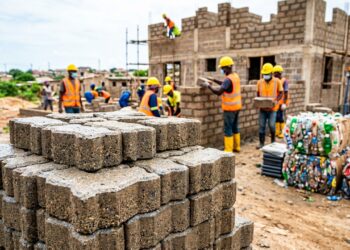 Homem cria casas feitas com tijolos de plástico e gera emprego para mais de 300 pessoas em Gana