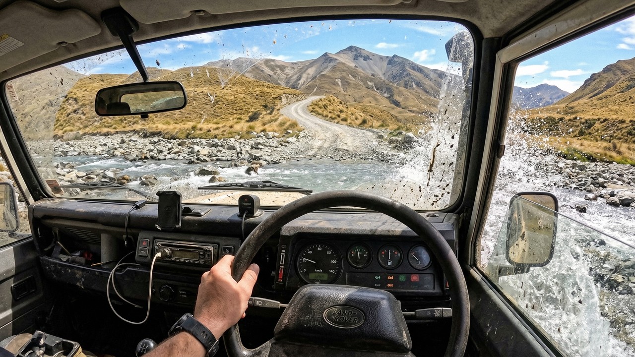 Estrada na Nova Zelândia atinge 1.274 metros de altitude; com 40 km de cascalho e 27 travessias de rio, a Nevis Road é a rota mais alta e selvagem do país