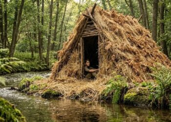 A densidade da palha mostra que não foi colocada de qualquer jeito, há espessura suficiente para bloquear a luz direta em vários pontos