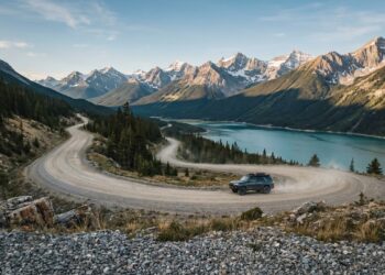 Estrada no Canadá ganha fama por seu cascalho, pois seus 62 km de extensão cruzam as montanhas Rochosas em um cenário selvagem e isolado