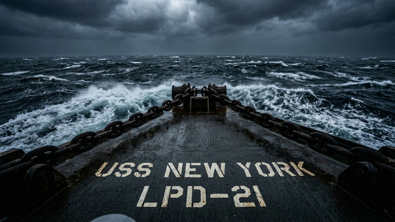 Com 7,5 toneladas de aço do World Trade Center em sua proa, o USS New York tornou-se um memorial flutuante e um marco da tecnologia furtiva naval