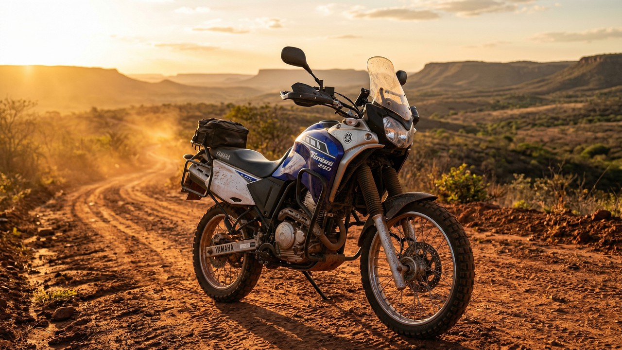 Devorando mais de 400 quilómetros com um único depósito de 16 litros, a lendária moto aventureira do Japão domina as estradas de terra exigindo apenas 18 mil reais