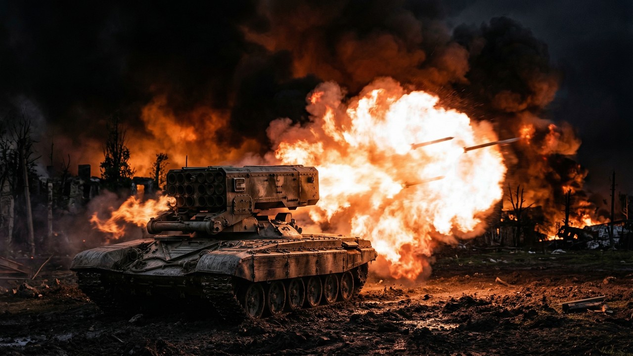 O tanque lançador de foguetes termobáricos que cria 1 onda de calor capaz de vaporizar alvos em uma área de 40 mil metros quadrados