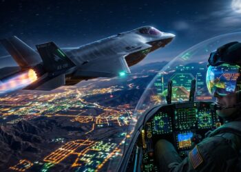 O avião de combate que permite ao piloto olhar através do chão da aeronave graças a um capacete de 400 mil euros
