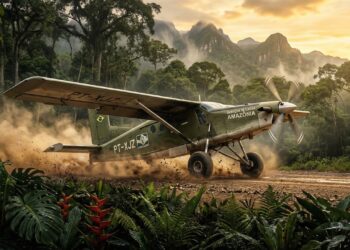 O avião cargueiro de decolagem curta capaz de pousar em terrenos não preparados