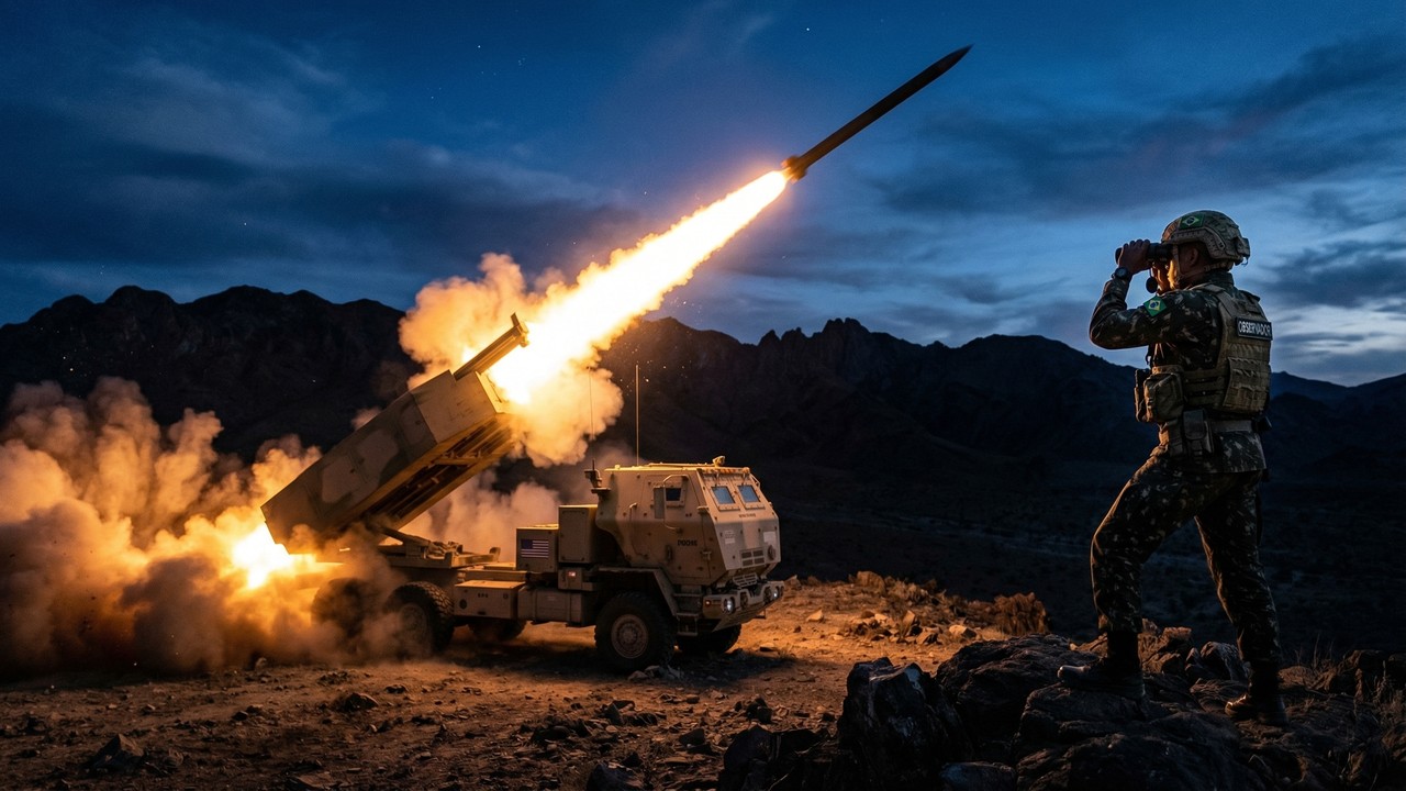 O caminhão lançador de foguetes que atira com precisão de GPS a 300 quilômetros de distância e foge do local em 2 minutos