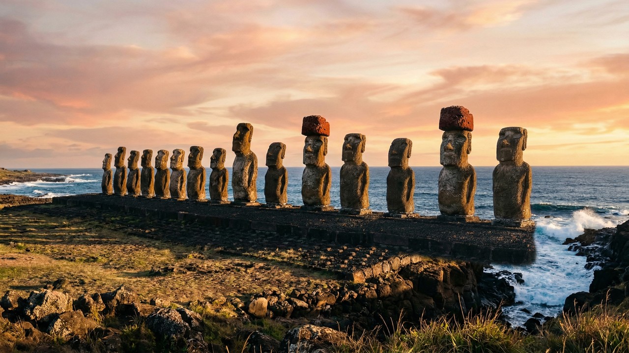 Com estátuas de até 10 metros e 80 toneladas, os monumentos de pedra vulcânica do século XIII tornaram-se o maior mistério da Ilha de Páscoa no Chile