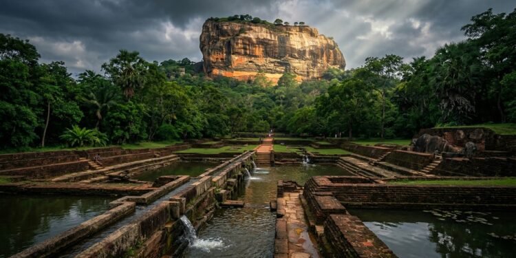 Coroando um monólito de 200 metros de altura no meio da selva, a antiga fortaleza asiática exibe jardins aquáticos suspensos que funcionam perfeitamente há 1.500 anos