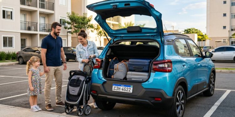 315 litros de espaço no porta-malas transformam o Citroën C3 no hatch mais espaçoso da categoria ao utilizar o robusto motor 1.0 Firefly, que garante economia e força nas ladeiras urbanas