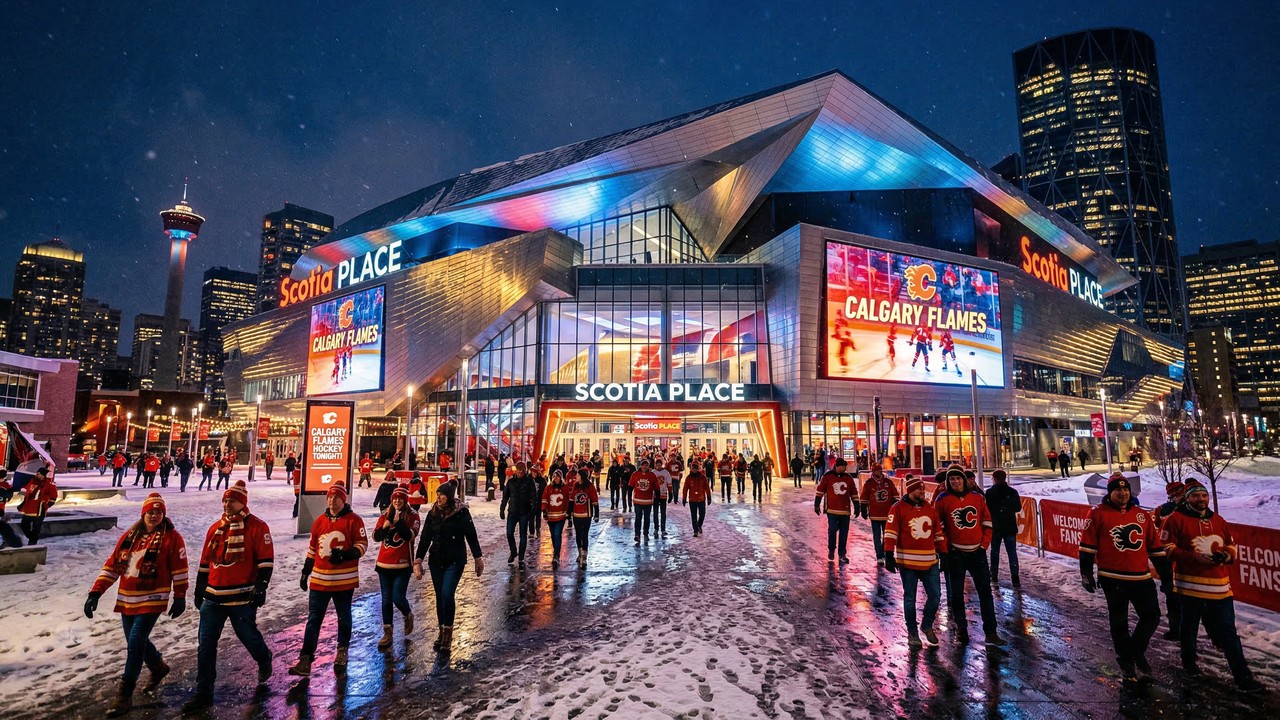 Com investimento de US$ 1,2 bilhão e design de tigela afundada, a nova arena de Calgary integra painéis solares e elementos da cultura indígena