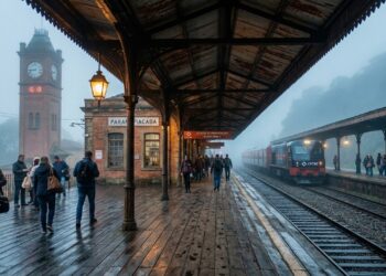 A 48 quilômetros da capital, o trem inglês de 1867 te leva para uma vila coberta por neblina que parou no tempo
