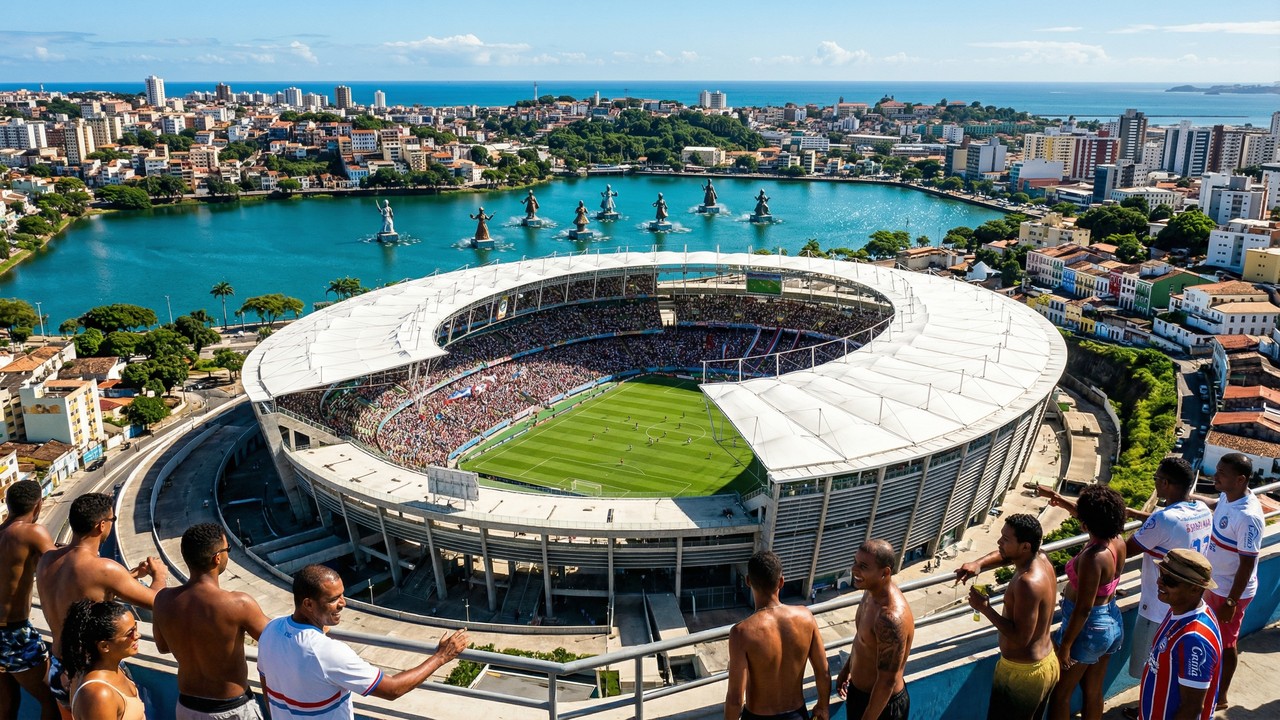 Com sua abertura para o Dique do Tororó e capacidade para 50 mil torcedores, o estádio de 2013 tornou-se o maior ícone do futebol e lazer na Bahia