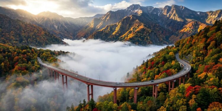 Estrada no Japão ganha fama por suas curvas a 1.139 metros de altitude, pois o trajeto de 1957 revela a vista mais bela do Monte Daisetsu em Hokkaido