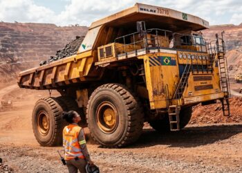 O camião colossal de 800 toneladas que consome 130 litros por hora para carregar montanhas inteiras