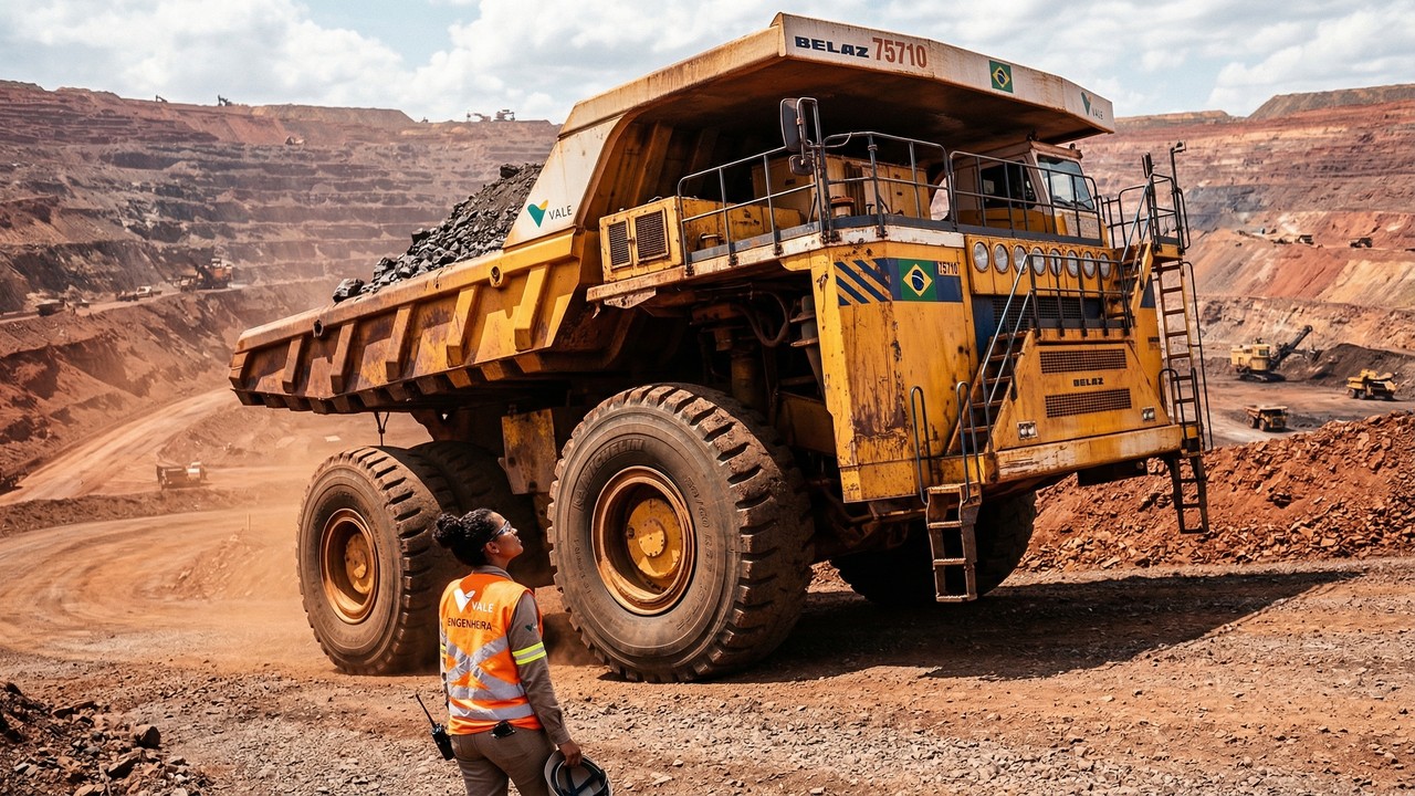 O camião colossal de 800 toneladas que consome 130 litros por hora para carregar montanhas inteiras