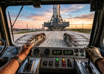 O monstro de 3.000 toneladas que gasta 625 litros de gasóleo para percorrer apenas 1 km: conheça o gigantesco caminhão utilizado pela NASA