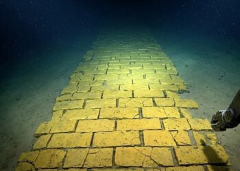 Submarino flagra “estrada de tijolos amarelos” perfeitamente alinhada a milhares de metros de profundidade no Pacífico