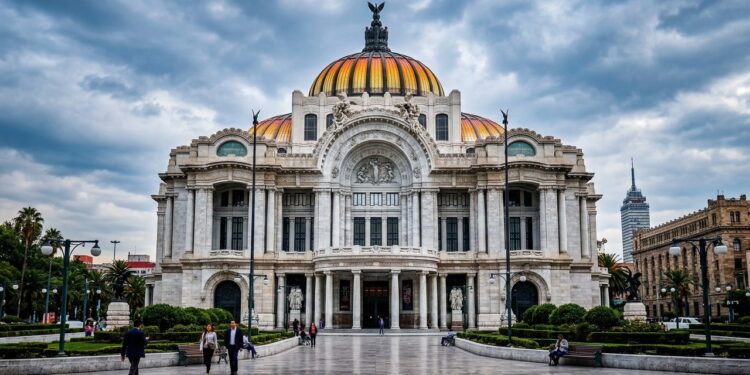Com sua cúpula de bronze e fachada de mármore de Carrara, o palácio de 1934 tornou-se o maior templo da cultura e das artes na Cidade do México