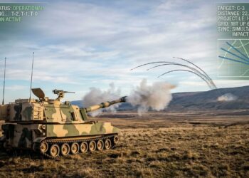 A artilharia sobre esteiras capaz de disparar cinco projéteis consecutivos que atingem o alvo no mesmo exato segundo