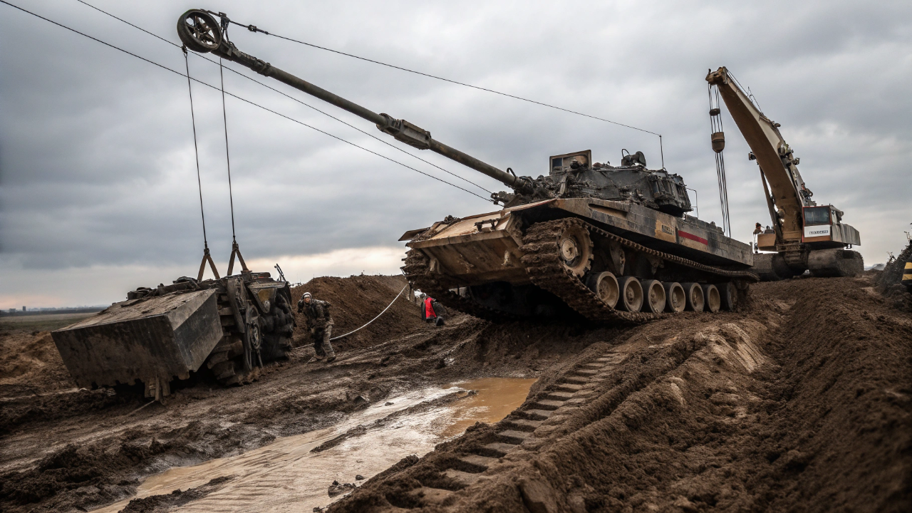 A máquina que salva veículos destroçados usando guinchos hidráulicos que multiplicam a força de forma absurda