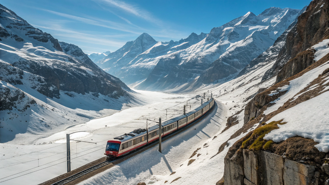 A rota ferroviária que especialistas apontam como a mais bonita da Europa atravessa os Alpes