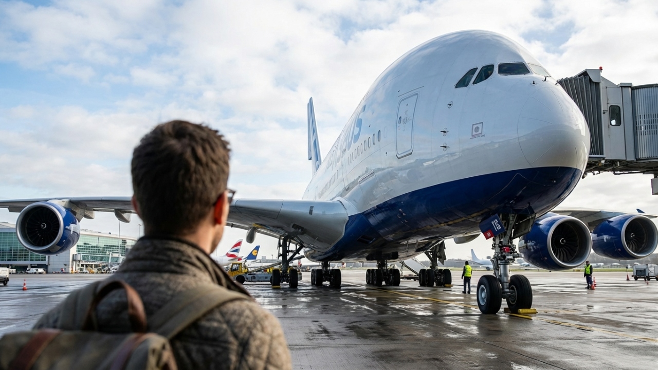 Com dois andares e capacidade para 853 passageiros, o Airbus A380 virou o maior avião comercial do mundo e um marco da engenharia europeia