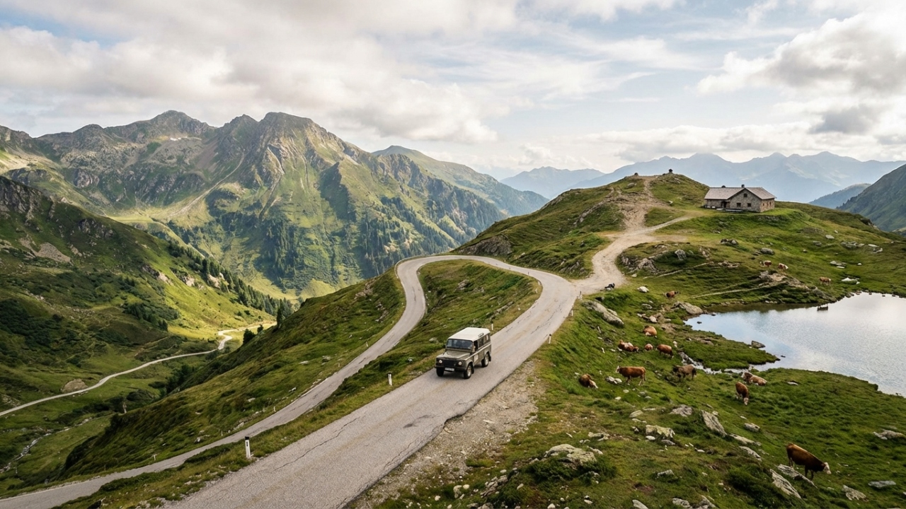 Estrada na Áustria sobe a 1.788 metros de altitude; com suas curvas fechadas e picos nevados, o Sölk Pass é um dos trajetos mais isolados dos Alpes