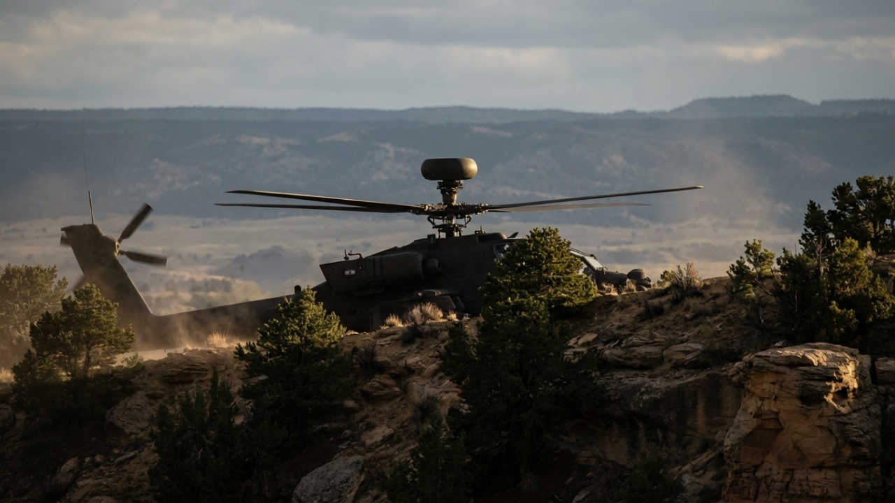 Esse helicóptero fica escondido atrás de morros e ainda assim enxerga tudo que acontece do outro lado