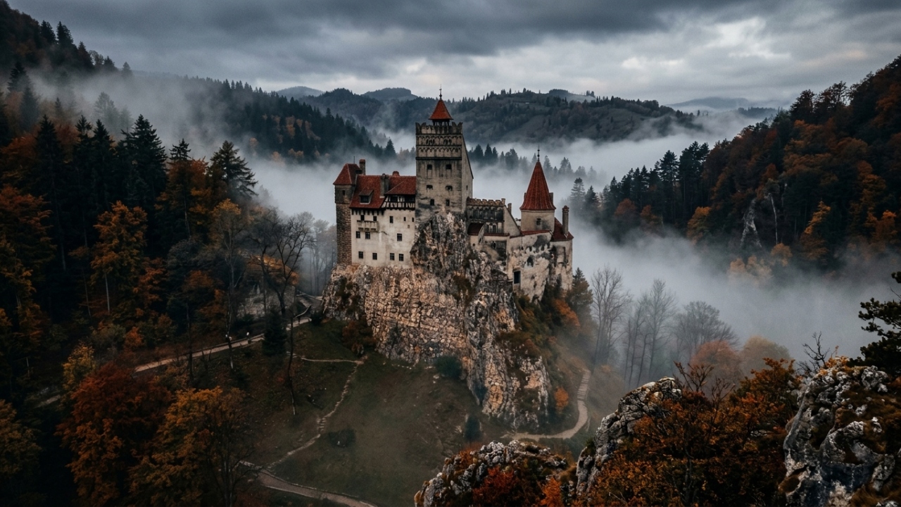 Com suas torres medievais de 1377 e situado sobre um rochedo, o castelo na Transilvânia tornou-se a maior lenda do mundo e a fortaleza de Drácula