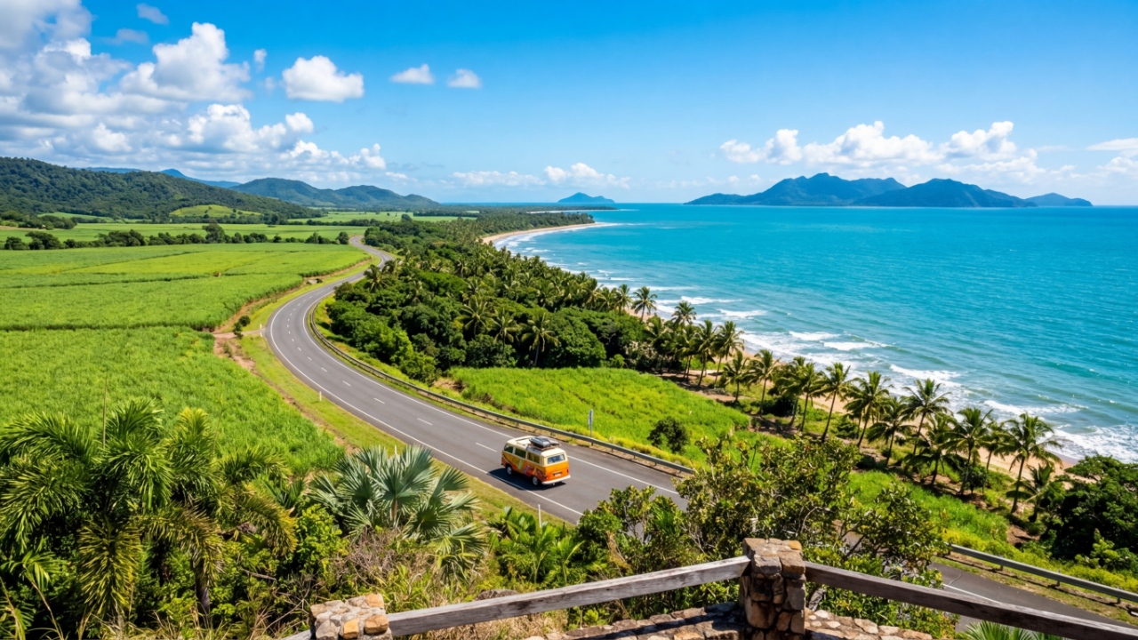 Rodovia na Austrália ganha fama por seus 1.670 km de extensão, pois o trajeto litorâneo de Queensland virou o eixo vital e mais movimentado do leste