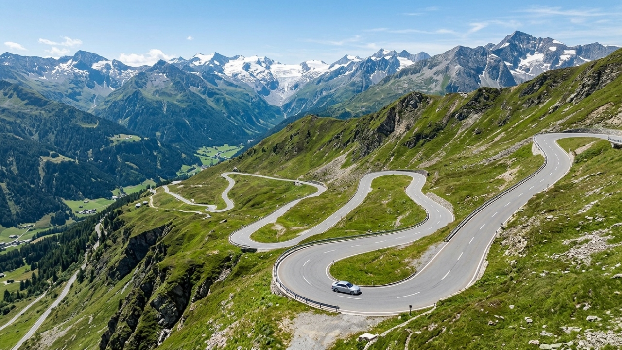Estrada na Áustria ganha fama por sua altitude, pois o trajeto de 48 km atinge 2.020 metros entre geleiras, sendo a rota mais cênica dos Alpes tiroleses